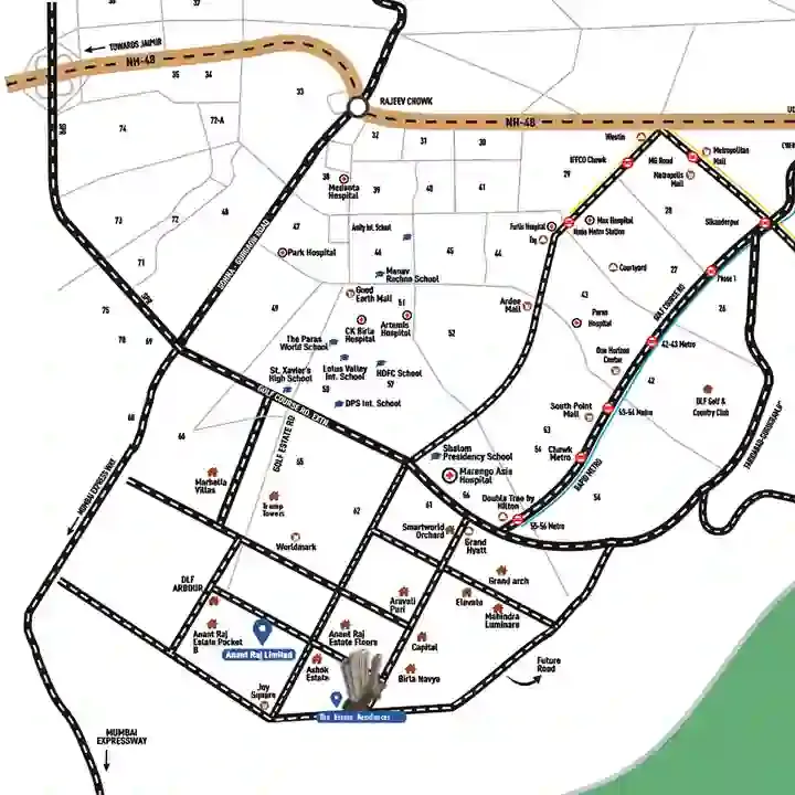 Anant Raj The Estate One location map, Sector 63A